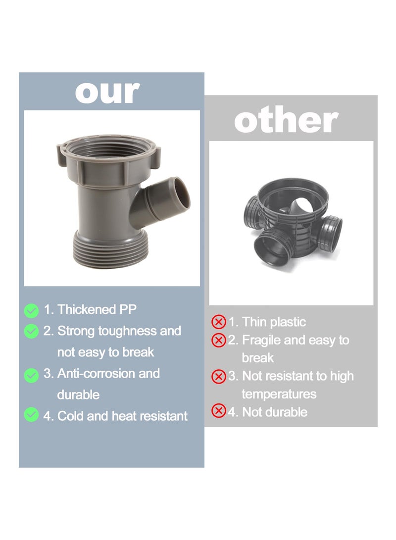 1-1/2 Inch Dishwasher Kitchen Drain Pipe Hose Adapter Wye, Kitchen Sink Pipe Tee Adapter Dishwasher Tailpiece Y-Shaped Strainer Male Female Thread Fitting,with Dishwasher Input 1set - Image 5