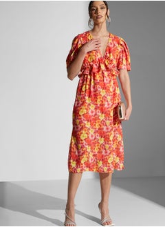 Chi-Chi London V-Neck Floral Print Dress  - Image 4