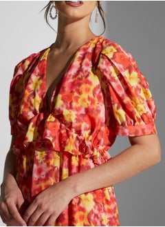 Chi-Chi London V-Neck Floral Print Dress  - Image 3