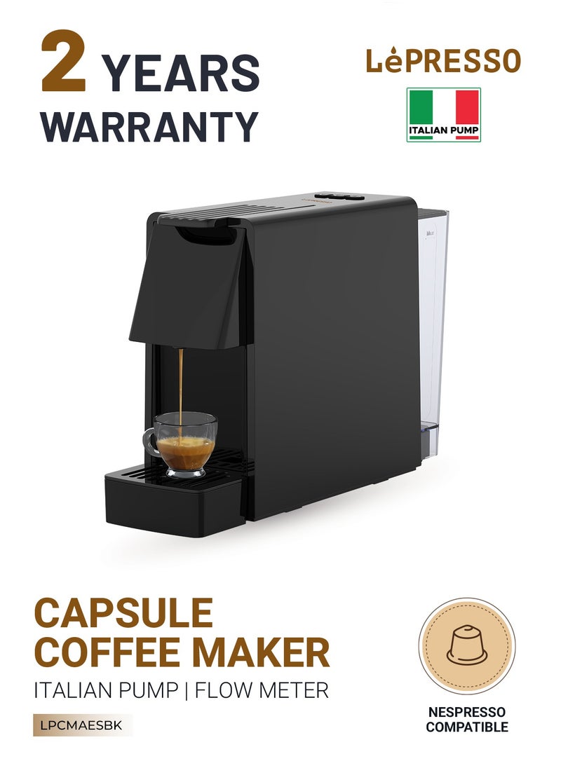 LePRESSO Coffee Maker With Capsule Auto Ejection System/ 600ml Water Tank / Flow Meter / Self-Cleaning / Coffee Machine 1450W - Black  - Image 1