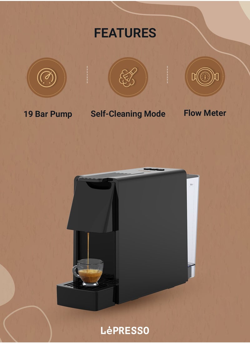 LePRESSO Coffee Maker With Capsule Auto Ejection System/ 600ml Water Tank / Flow Meter / Self-Cleaning / Coffee Machine 1450W - Black  - Image 2