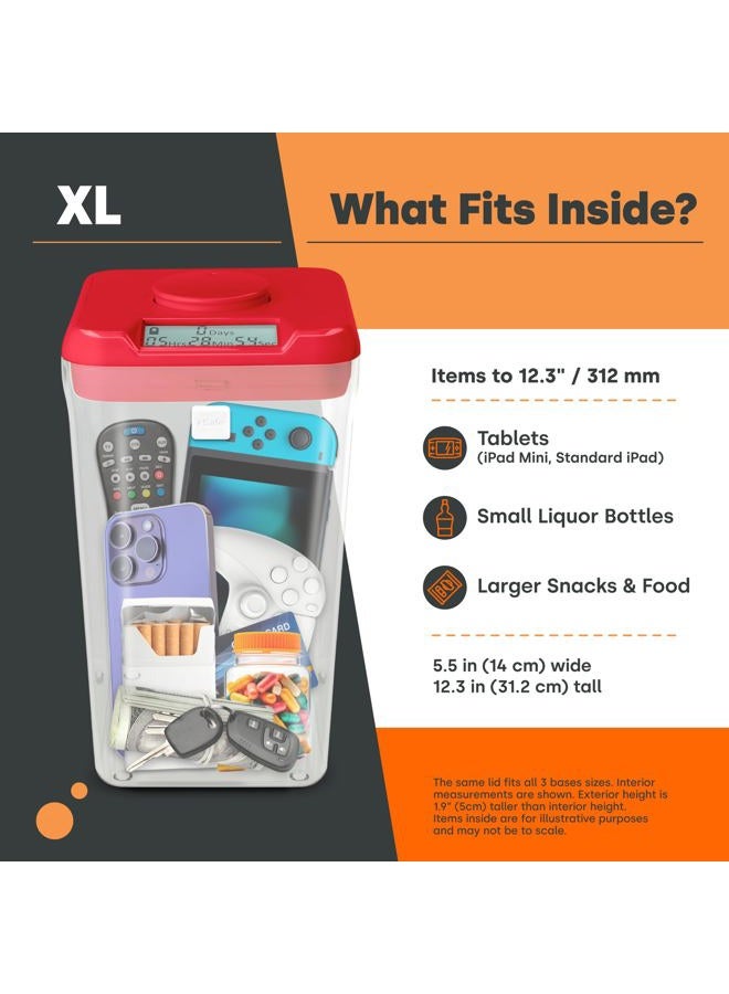 Kitchen Safe kSafe Time Locking Container XL – Tech Lock Box for Tablets, Game Controllers, Large Snack Bags, BPA-Free Plastic, No Overrides, 5.5” W x 10.4” L, White Lid, Clear Base - Image 5