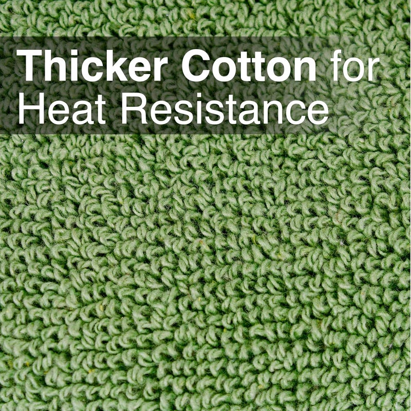Ritz Terry Potholder & Hot Pad: Heat Resistant, Durable 100% Cotton – Ergonomically Designed for Optimal Grip, Easy-Care Machine Washable, Perfect for Your Kitchen – Cactus Green, 2-Pack - Image 3