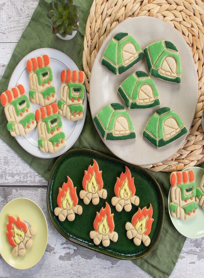 Bakerlogy Set of 3 Camping cookie cutters (Designs: Backpack, Tent, & Bonfire), 3 pieces - Bakerlogy - Image 3