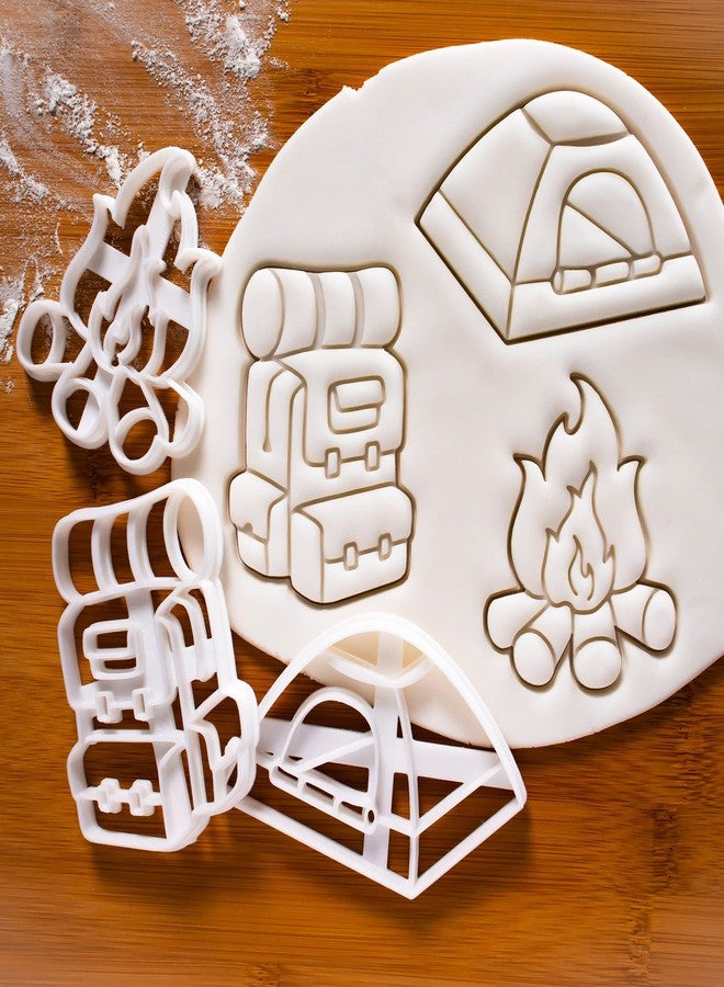 Bakerlogy Set of 3 Camping cookie cutters (Designs: Backpack, Tent, & Bonfire), 3 pieces - Bakerlogy - Image 2