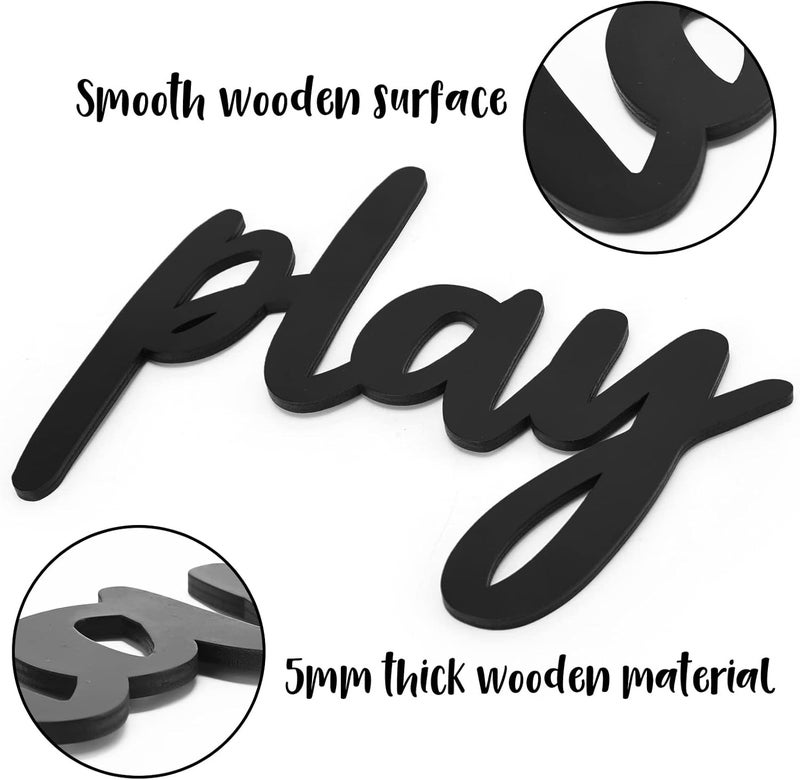 Xylolfsty Playroom Wall Decor Where The Wild Ones Play Sign  Wooden Wall Art for Boys  Girls Toy Room Toddler Nursery Bedroom  8 pcs - Image 3