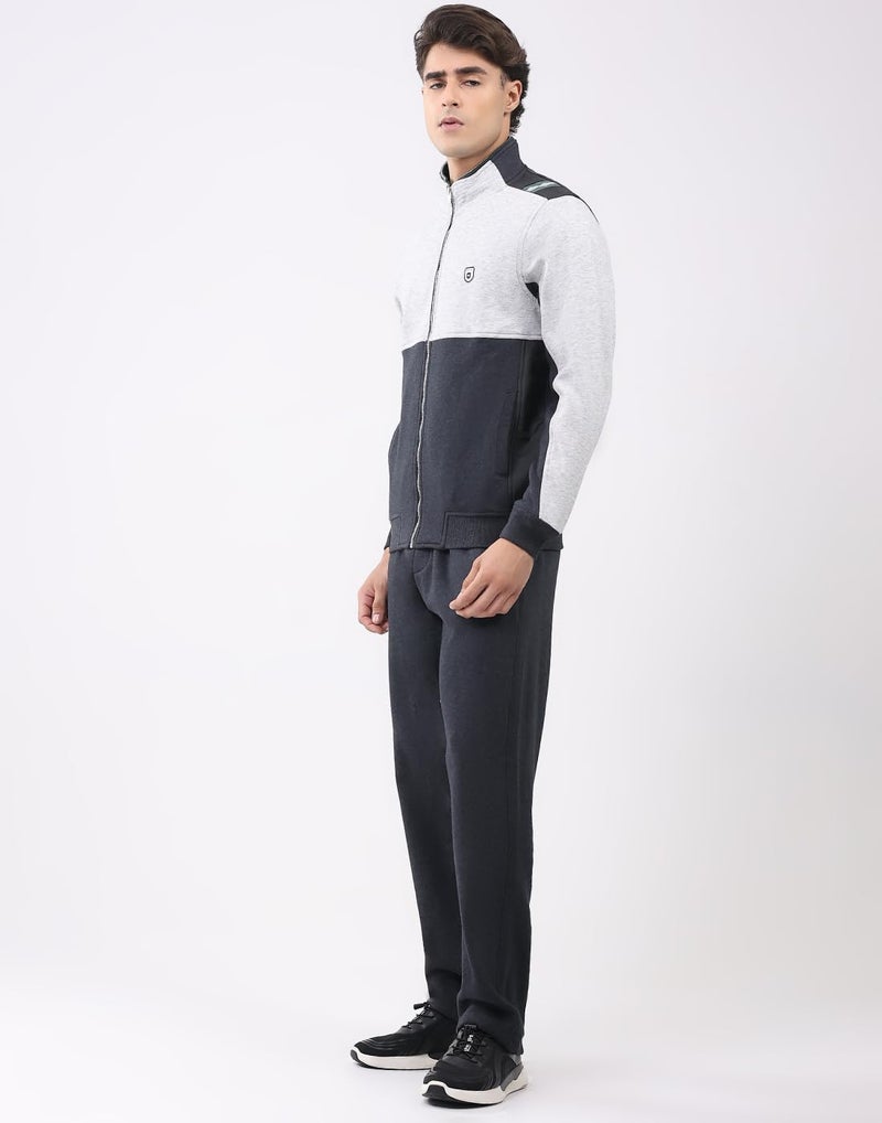 Monte Carlo Men’s Regular Fit Collared Neck Full Sleeve Solid Winter Tracksuit | Soft Warm Material | Stylish Sports & Casual Winter Wear for Men Charcoal XL (Pack Of 1) - Image 2
