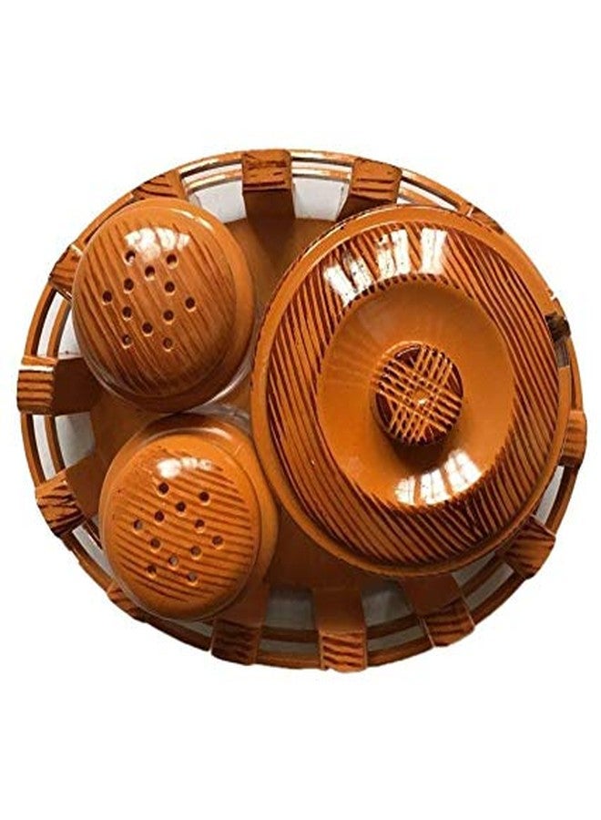 Pawan Plastic All in One Multipurpose Brown Plastic Pickle, Salt and Pepper Dispensers or Shaker with Beautiful Stand - Image 2