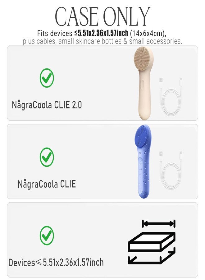 worfty Case for NågraCoola CLIE 2.0/1.0 Silicone Face Scrubber Facial Cleansing Brush, Case Only (Oat) - Image 2