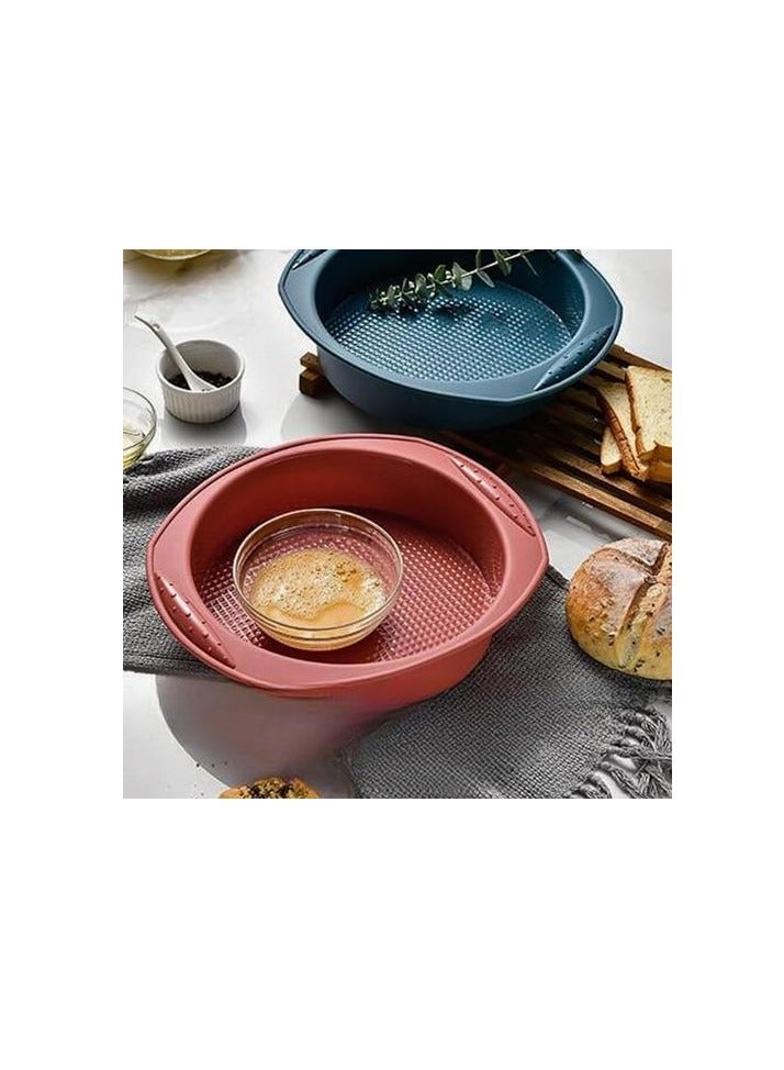 قالب خبز دائري سيليكون غير لاصق قابل لاعادة الاستخدام (كحلي) - Image 1