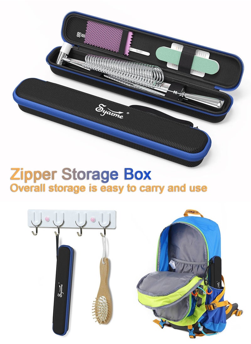 Syarme Ring Sizer Measuring Tool Metal Combination Suit for Finger Sizing Measuring,Jewelry Making,Ring Deformation Correction US Size 0-13 Attached Special Storage Box,Maintenance Hammer and Polished Rod  - Image 5