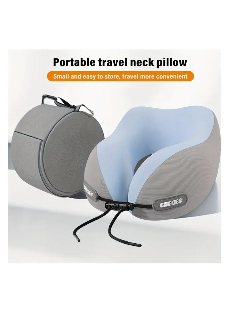 U-Shaped Memory Foam Travel Neck Pillow – Slow Rebound Ergonomic Head Support, Anti-Tilt Design for Neck & Head Comfort, Portable Sleep Pillow for Airplane, Car, Bus, Office & Home Naps  - Image 1