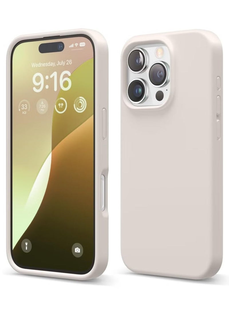 Raxoom iPhone 16 Pro Case Cover – Full Body Protection, Shockproof, Slim Design with Anti-Scratch Soft Microfiber Lining – Stone - Image 1