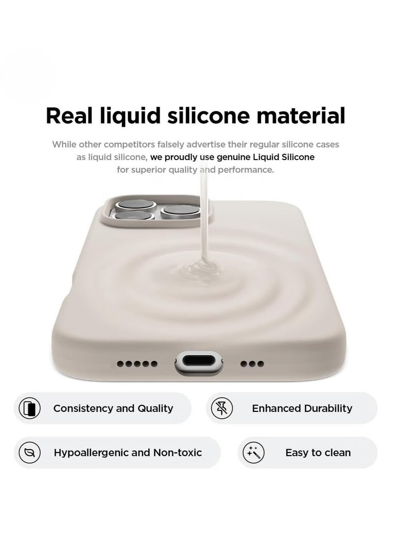 Raxoom iPhone 16 Pro Case Cover – Full Body Protection, Shockproof, Slim Design with Anti-Scratch Soft Microfiber Lining – Stone - Image 3