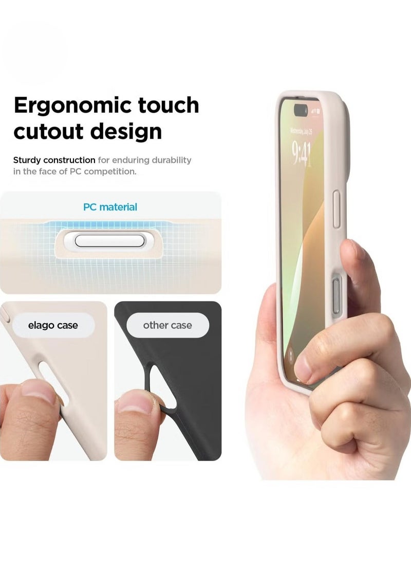 Raxoom iPhone 16 Pro Case Cover – Full Body Protection, Shockproof, Slim Design with Anti-Scratch Soft Microfiber Lining – Stone - Image 5