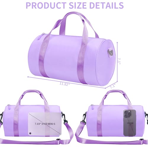 W WINTMING Ballet Dance Bag Mini Gym Bag Lightweight Small Duffle Bag 10L Cute Crossbody Bag for Yoga Swimming Sport Purple - Image 3