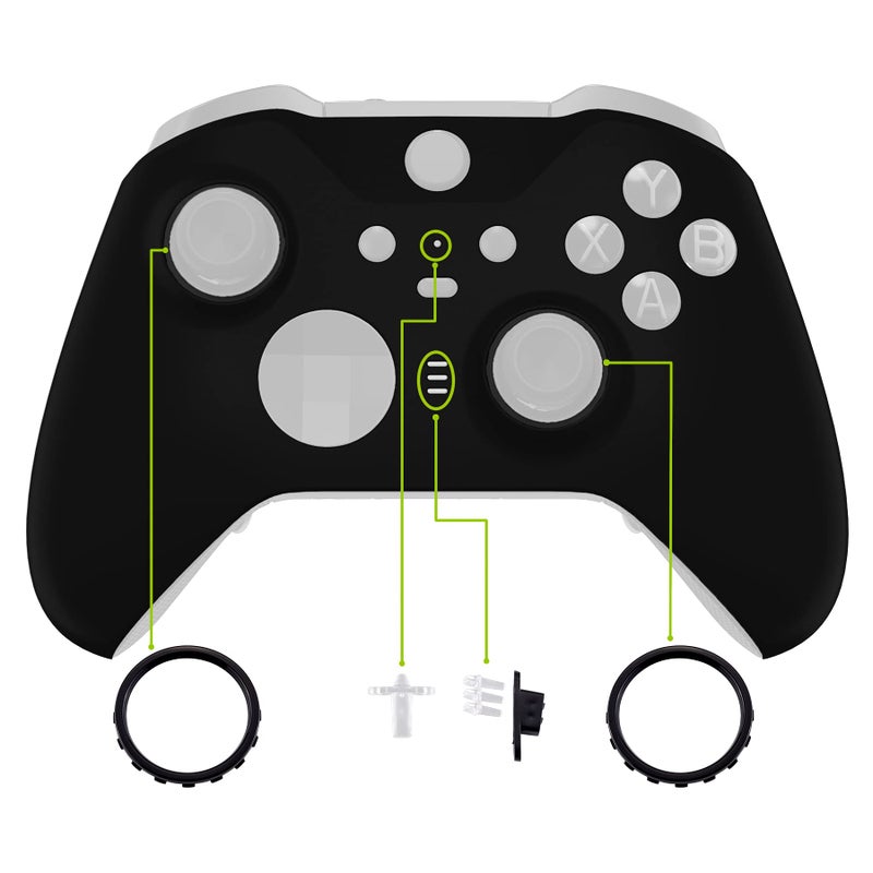 eXtremeRate Black Soft Touch Grip Faceplate Cover, Front Housing Shell Case Replacement Kit for Xbox One Elite Series 2, Xbox Elite 2 Core Controller Model 1797 - Controller NOT Included - Image 4