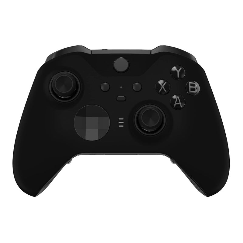 eXtremeRate Black Soft Touch Grip Faceplate Cover, Front Housing Shell Case Replacement Kit for Xbox One Elite Series 2, Xbox Elite 2 Core Controller Model 1797 - Controller NOT Included - Image 1