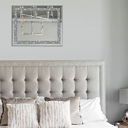 Ruomeng Rectangular Wall Mirror Crystal Crush Diamond Mirror for Home Décor Accent Mirror for Bathroom, Entryway and Bedroom, 16" x 20" - Image 4