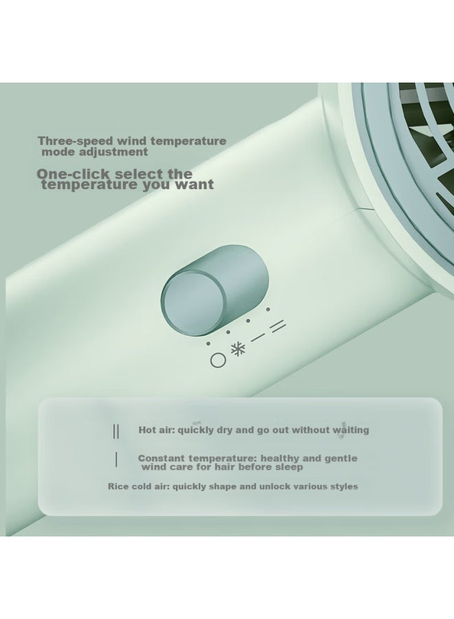 FLYCO Feike Borui Hair Dryer, Portable For Home And Dorm Use, 1800w High Power, Hot And Cold Air, Three-speed Blower, Light Green Ph1622 - Image 2