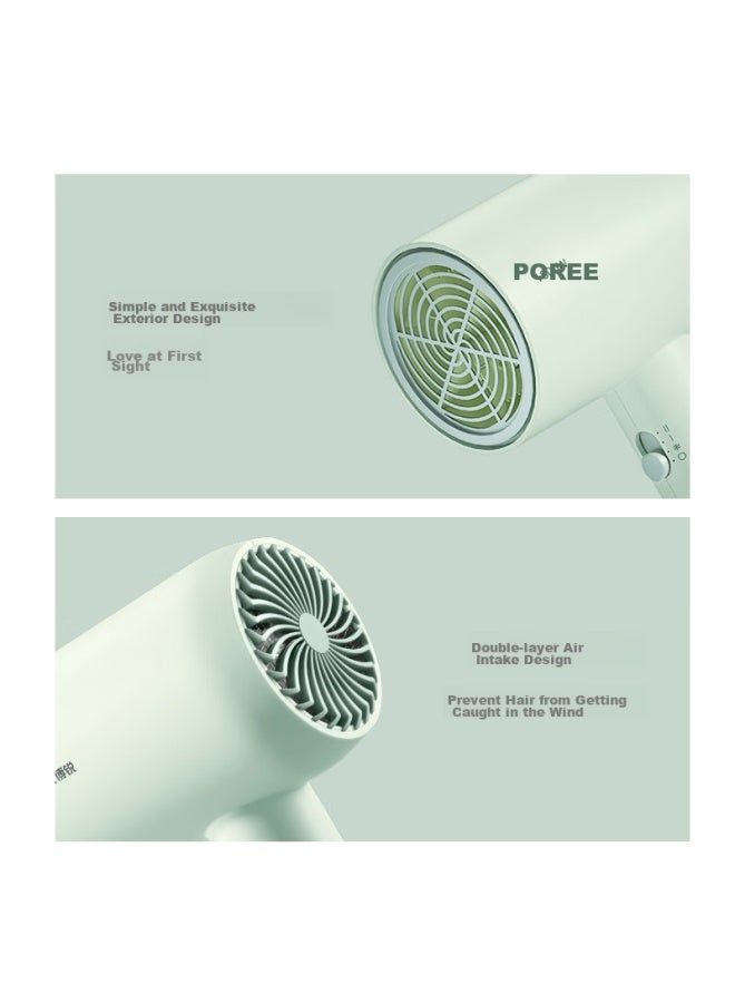 FLYCO Feike Borui Hair Dryer, Portable For Home And Dorm Use, 1800w High Power, Hot And Cold Air, Three-speed Blower, Light Green Ph1622 - Image 4