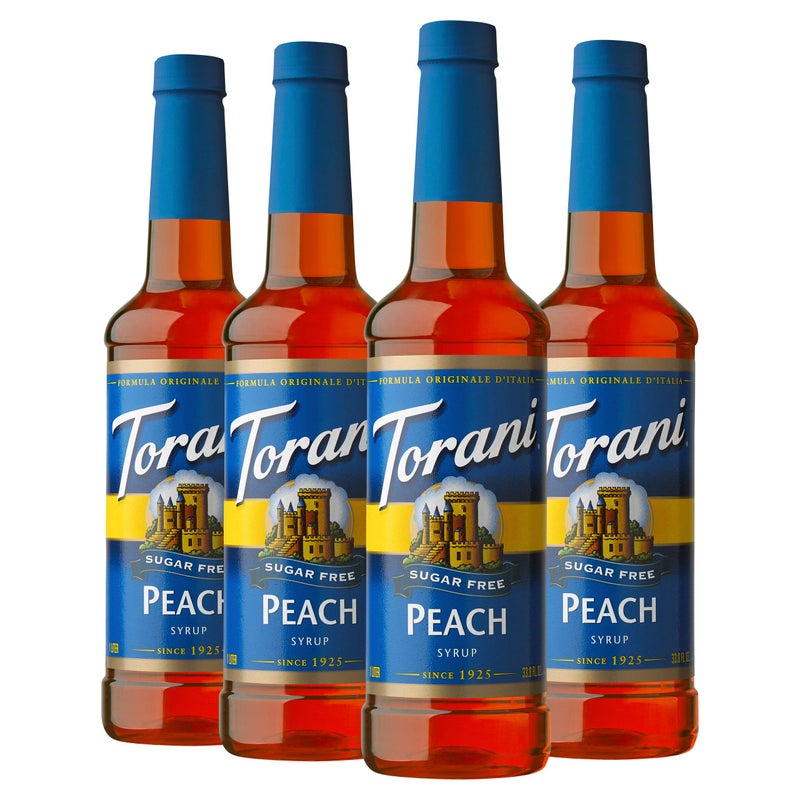 Torani Sugar Free Peach Flavored Drink Syrup 254 fl oz Pack of 4 - Image 3