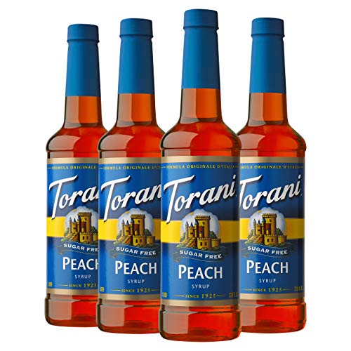 Torani Sugar Free Peach Flavored Drink Syrup 254 fl oz Pack of 4 - Image 1