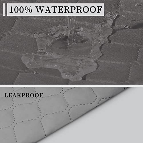 ISSUNTEX Double Protection 100% Waterproof Sofa Covers for Living Room, Couch Covers for 3 Cushion Couch Sofa, Reversible Furniture Protector Sofa Cover for Dogs, Pets, Kids (Sofa, Gray/Light Gray) - Image 3