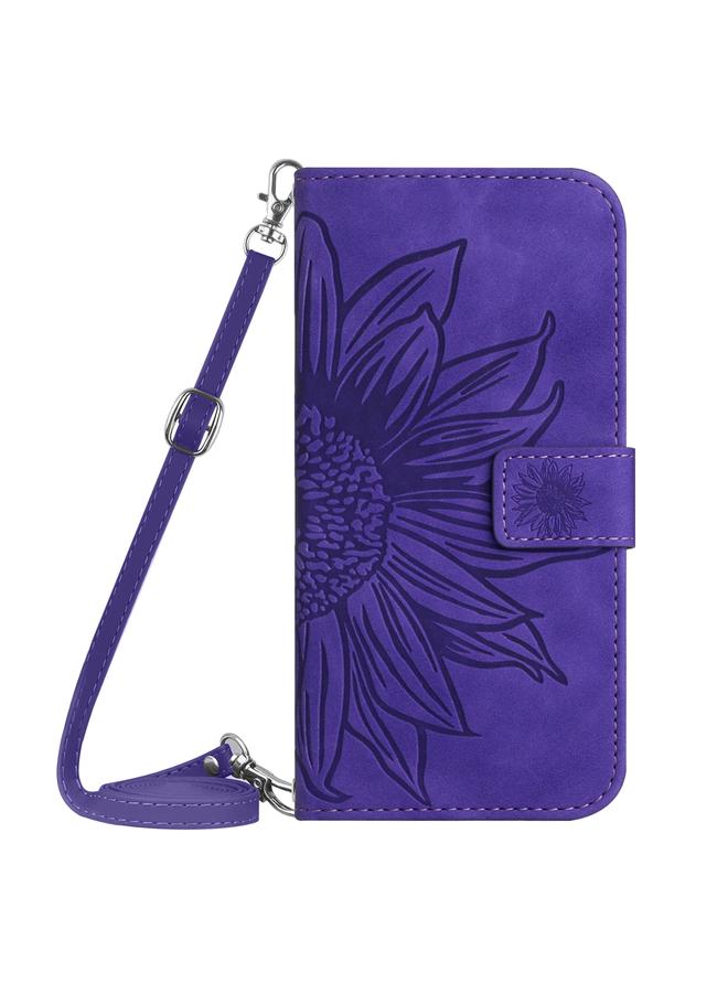S-TOP Case For Motorola Moto G Stylus 5G 2023 HT04 Skin Feel Sun Flower Embossed Flip Leather Phone Case with Lanyard - Image 2