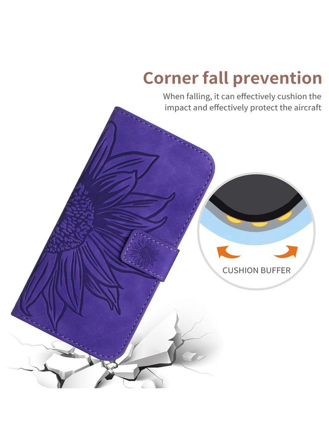 S-TOP Case For Motorola Moto G Stylus 5G 2023 HT04 Skin Feel Sun Flower Embossed Flip Leather Phone Case with Lanyard - Image 5