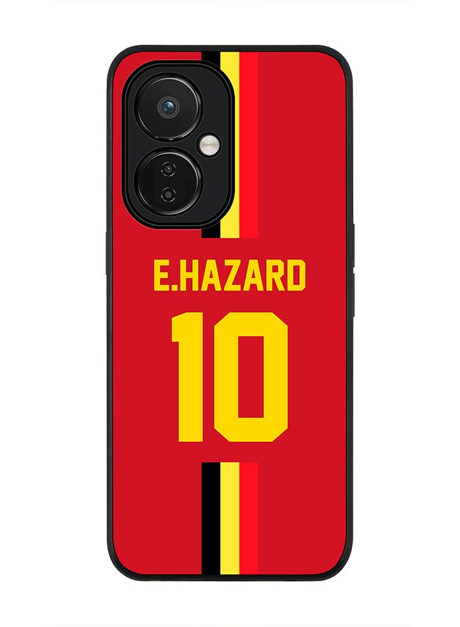 Stylizedd Rugged Black edge case for Nord CE 3 Lite Slim fit Soft Case Flexible Rubber Edges Anti Drop TPU Gel Thin Cover-Belgium Player Name - E.Hazard - Image 1