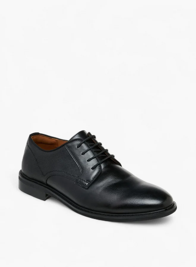 دوتشيني Men's Solid Lace-Up Derby Shoes