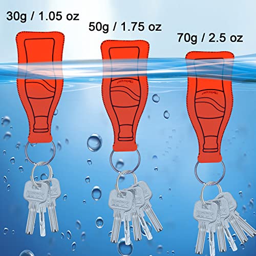 Wisdompro Floating Keychain for Boat Keys, Float 5 to 6 keys, Waterproof Neoprene Key Chain - Orange, Green - Image 4