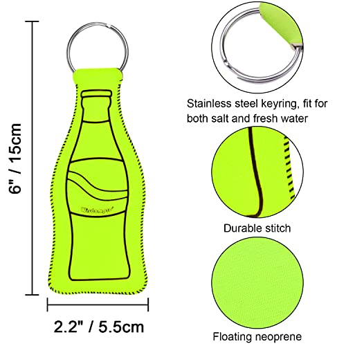 Wisdompro Floating Keychain for Boat Keys, Float 5 to 6 keys, Waterproof Neoprene Key Chain - Orange, Green - Image 5