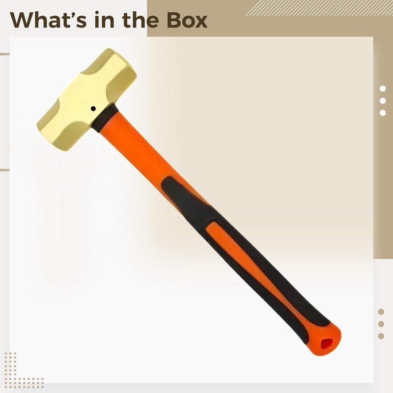 Br2101A Industrial Brass Dead Blow Hammer With Ergonomic Handle, Non-Sparking Octagonal Head - Image 5