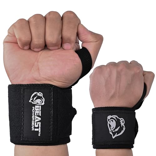 Beast Power Gear Beastpowergear Wrist Wraps |Competition Grade|18 Inch Professional Quality Provides Additional Wrist Support During Weightlifting, Powerlifting, Strength Training. (Solid Black, 18") - Image 1
