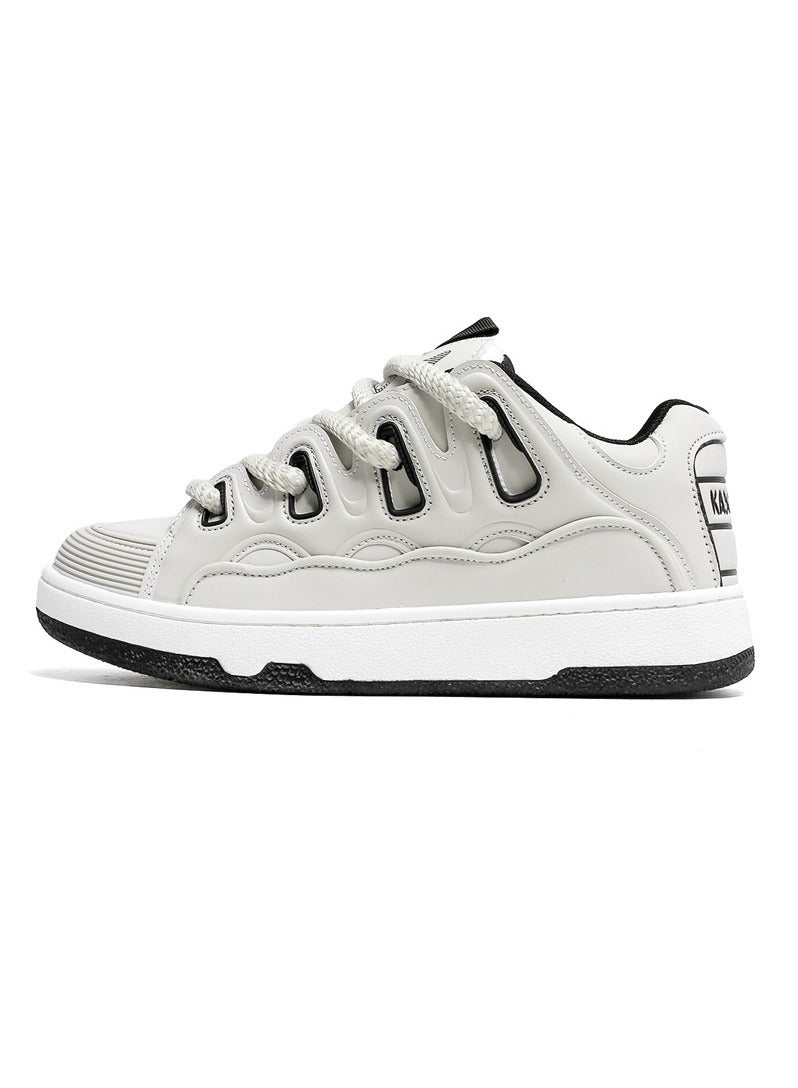 KUYING New Thick Sole Elevated Board Shoes 