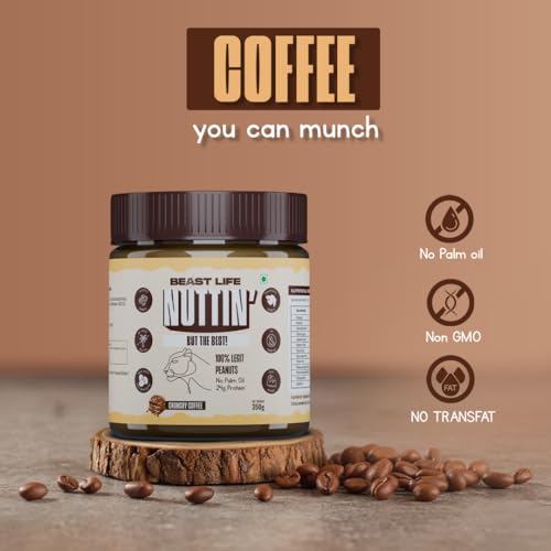 BeastLife Crunchy Coffee Peanut Butter | 24.5 G Protein | 350 gm | 100% Peanuts, High Protein | Zero Palm Oil | Non‑GMO Nut Butter | Fitness-Friendly Spread | Zero Cholesterol - Image 5