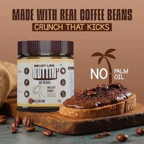 BeastLife Crunchy Coffee Peanut Butter | 24.5 G Protein | 350 gm | 100% Peanuts, High Protein | Zero Palm Oil | Non‑GMO Nut Butter | Fitness-Friendly Spread | Zero Cholesterol - Image 3