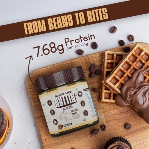 BeastLife Crunchy Coffee Peanut Butter | 24.5 G Protein | 350 gm | 100% Peanuts, High Protein | Zero Palm Oil | Non‑GMO Nut Butter | Fitness-Friendly Spread | Zero Cholesterol - Image 4