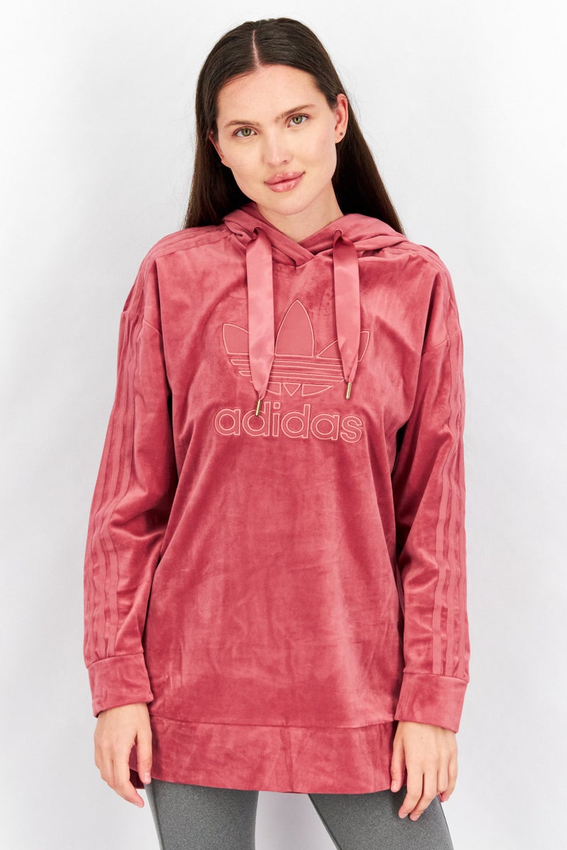 adidas Originals Women Sportswear Fit Long Sleeve Training Hooded Sweatshirt, Light Maroon  - Image 1
