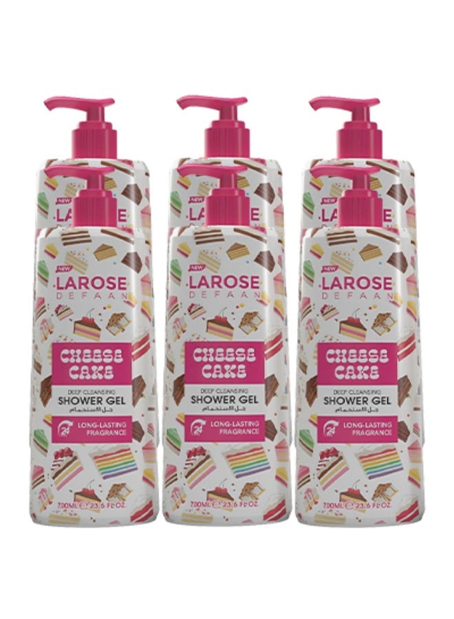 لا روز 6 قطع جل استحمام كعكة الجبن للتنظيف العميق برائحة تدوم طويلاً 700 مل - Image 1