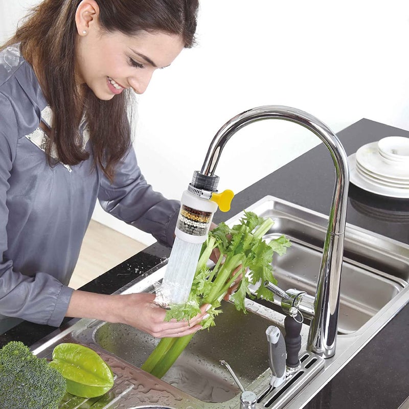 Veterit VETERIT 1 Pcs Faucet Filter Activated Carbon Clean Purifier Cartridge Water filter Purifier for Kitchen Bathroom Activated Carbon Faucet Suitable for Tap Filter Element for Kitchen  - Image 4