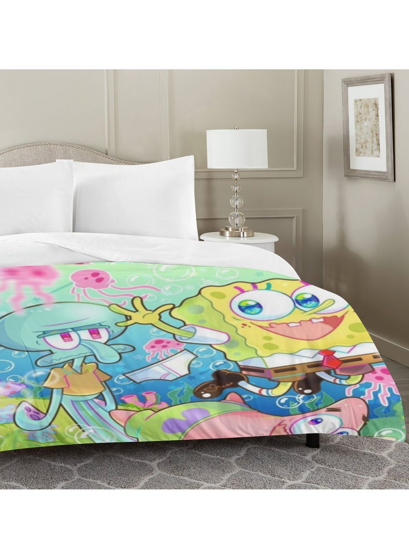 SpongeBob SquarePants Bedding Soft microfiber polyester sheet three-piece set including duvet cover and two pillowcases (duvet cover size 150cmX200cm) - Image 2