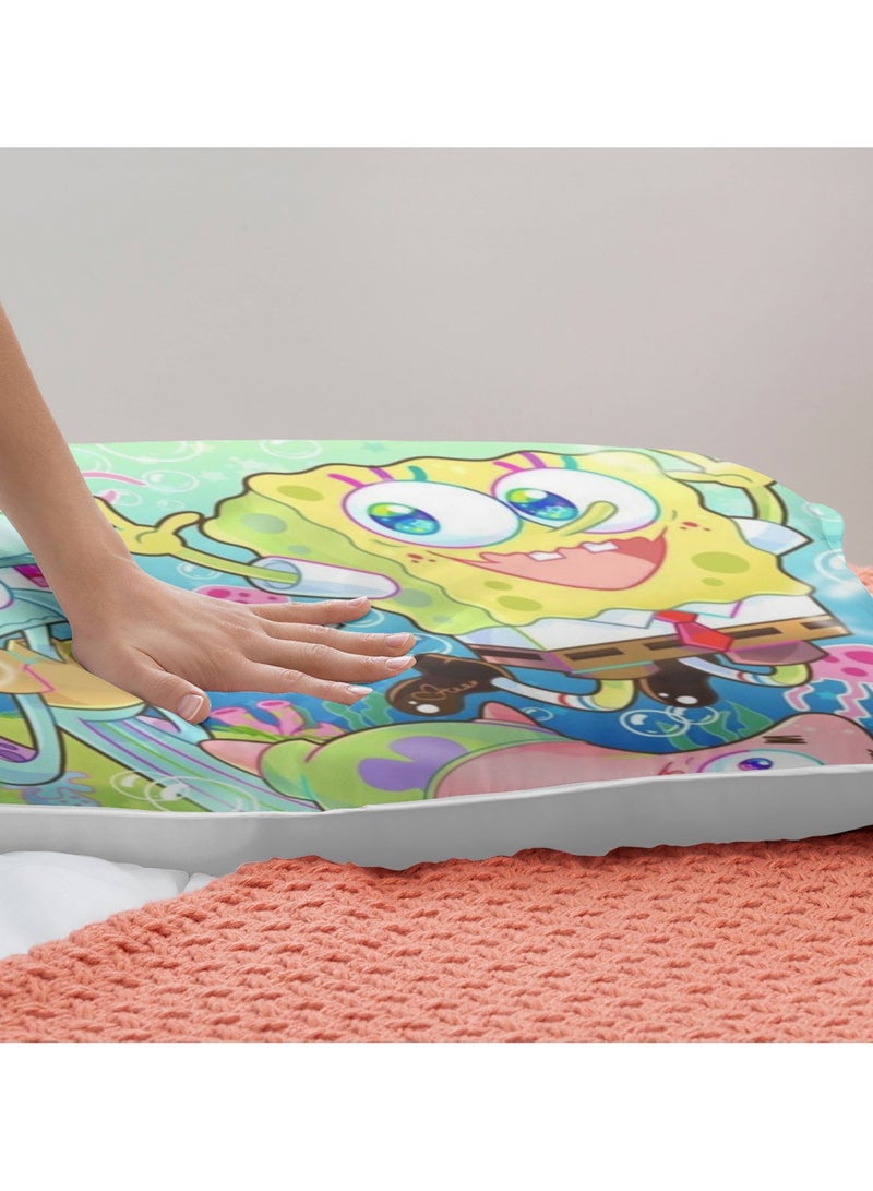 SpongeBob SquarePants Bedding Soft microfiber polyester sheet three-piece set including duvet cover and two pillowcases (duvet cover size 150cmX200cm) - Image 3