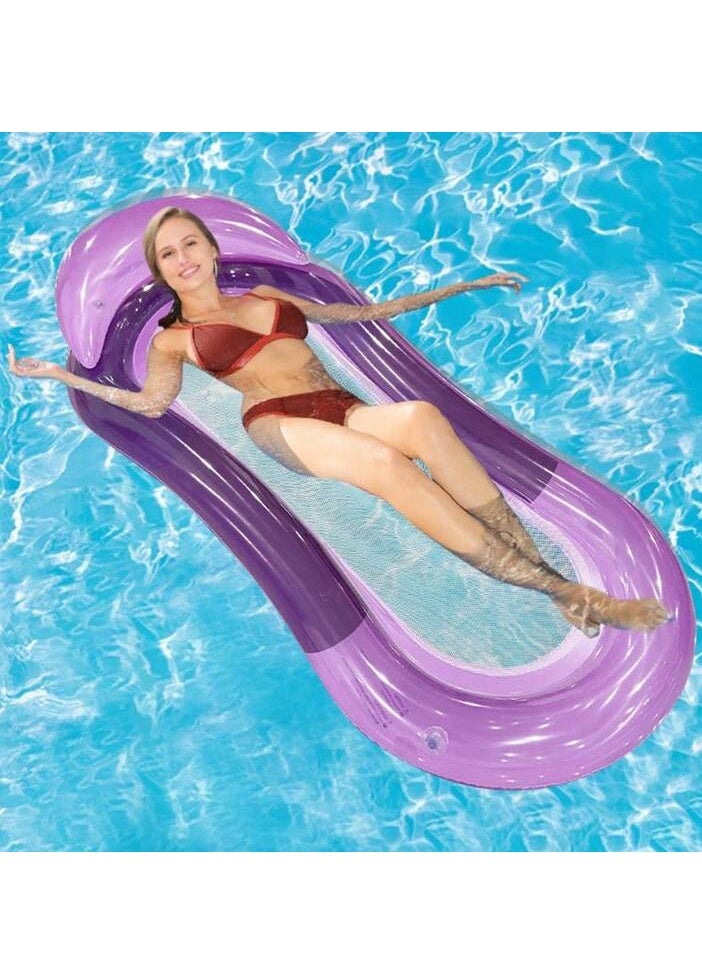 Water Swing, Inflatable Lounger Float, Pool Air Mattress, Water Bed for Beach, Sea, Ocean in Summer Outdoor Use for Adults (Purple)