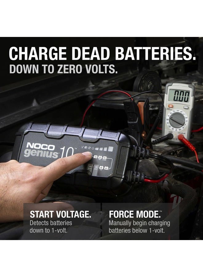 NOCO GENIUS10, 10A Fully-Automatic Smart Charger, 6V and 12V Portable Automotive Car Battery Charger, Battery Maintainer, Trickle Charger and Battery Desulfator with Temperature Compensation - Image 3