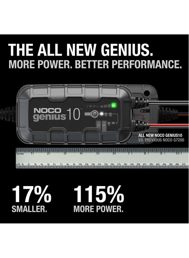 NOCO GENIUS10, 10A Fully-Automatic Smart Charger, 6V and 12V Portable Automotive Car Battery Charger, Battery Maintainer, Trickle Charger and Battery Desulfator with Temperature Compensation - Image 2