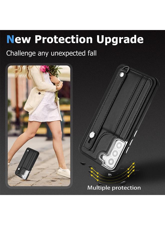 اس-توب جراب هاتف جلدي مقاوم للصدمات لهاتف Samsung Galaxy S23+ مع حزام معصم - Image 3