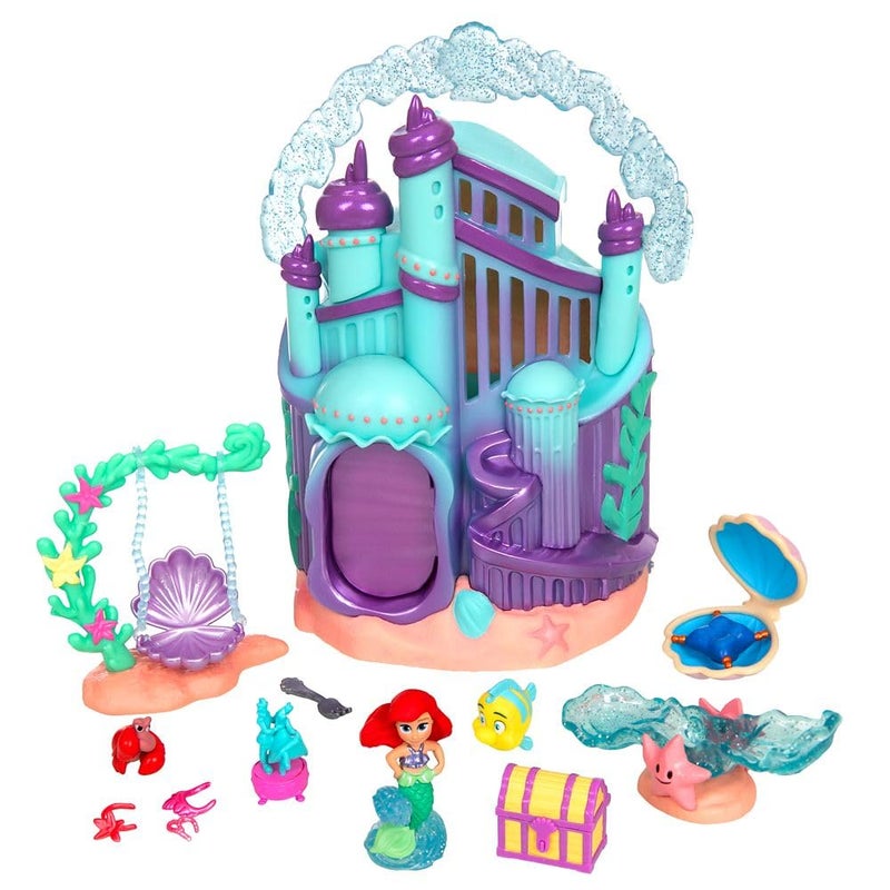 Disney Store Official Princess Micro Toy Set â€“ The Little Mermaid â€“ Set Includes Micro Figures of Ariel, Flounder, Sebastian, & her Palace â€“ Portable Playset â€“ Perfect for Fans of Disney Princesses - Image 3